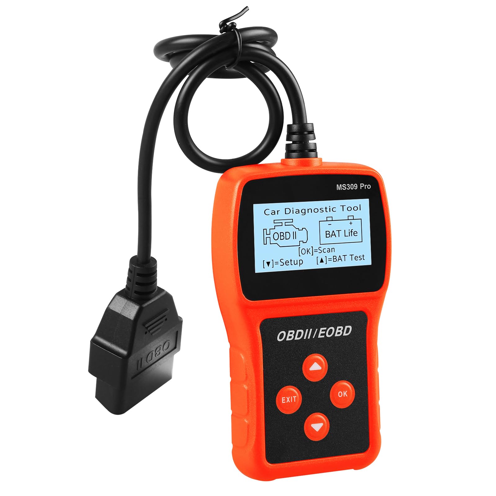 OBD2 Diagnosegerät: Auto OBD2 Scanner Codeleser, OBDII/EOBD Diagnosegerät Auto, KFZ Auslesegerät, 6 Sprachen Universal, KFZ-Fehlercode-Lesegerät, Motor Fehlercodeleser Scanner, Auto Auslesegerät von BORDEAG