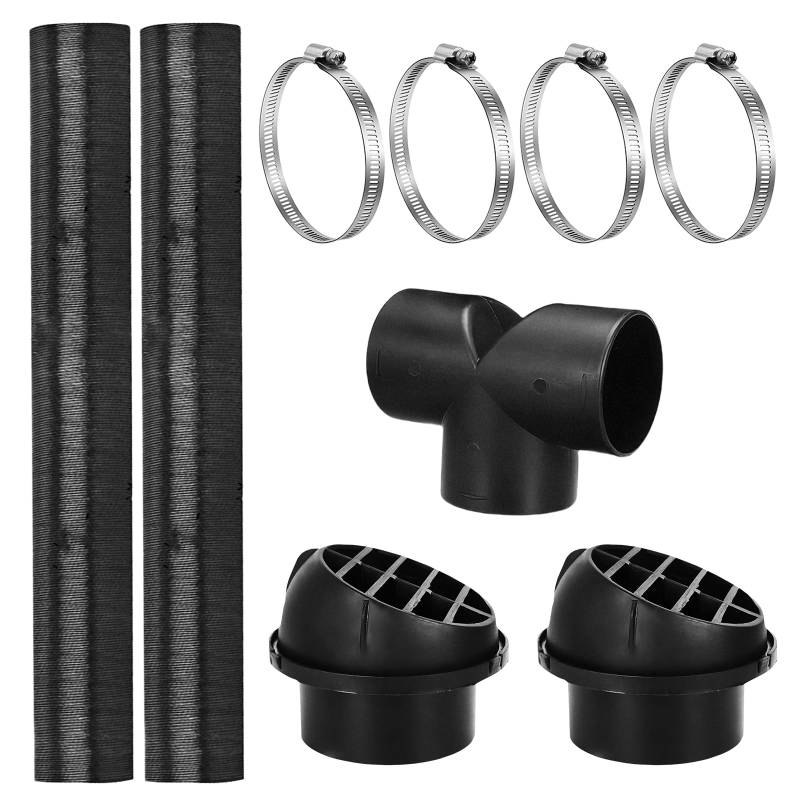 PVC Abluftschlauch, 75mm Auto Heizung Rohr Kanal, Warmluftauslass Entlüftungsschlauch Clips Set, Abluftrohr Für Abluftventile Diesel-Heizungsrohr Standheizung Zubehör Für Diesel Heizung von BORDEAG