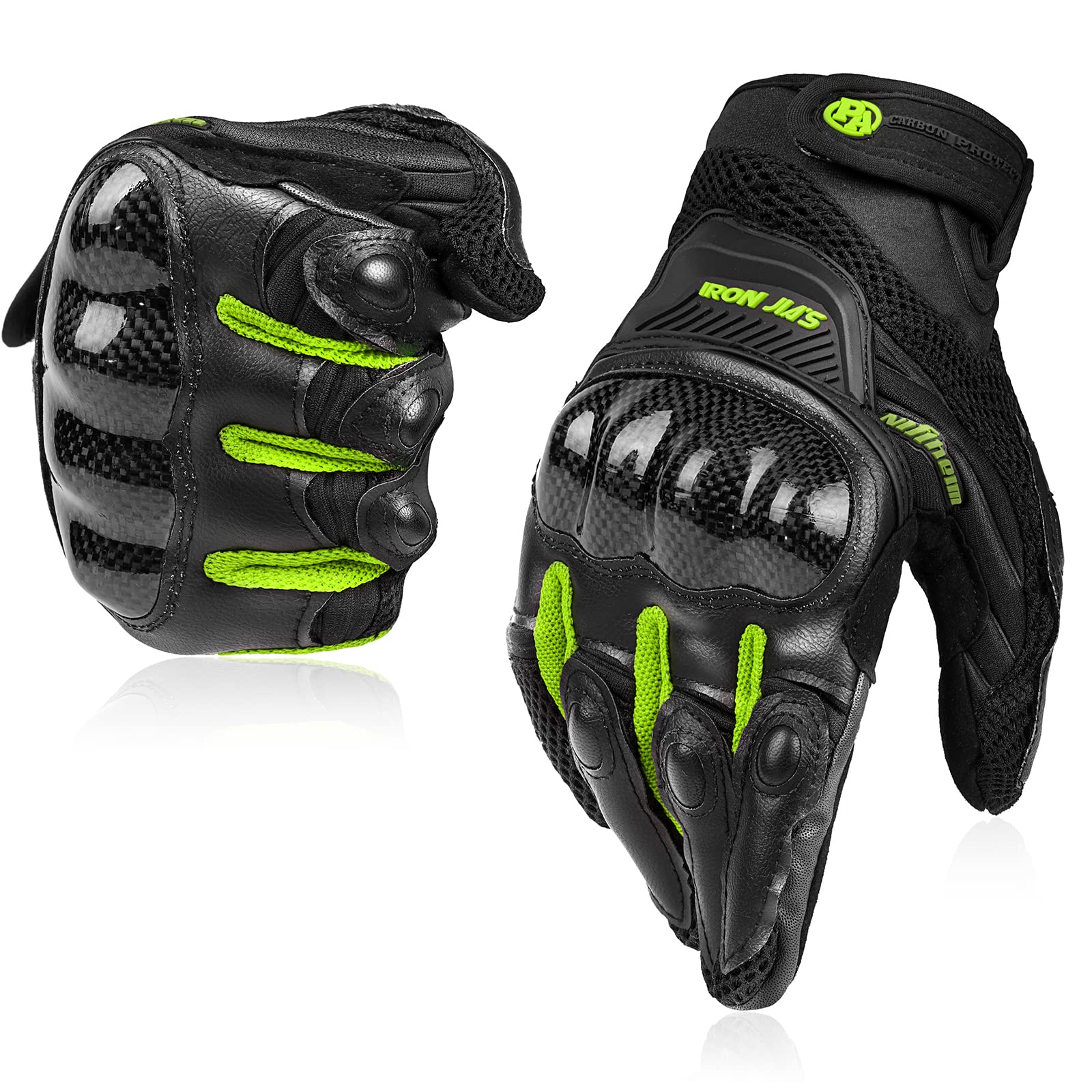 BORLENI Motorradhandschuhe Atmungsaktive Motorradhandschuhe Leder Vollfinger Knöchelschutzpolster Touchscreen von BORLENI