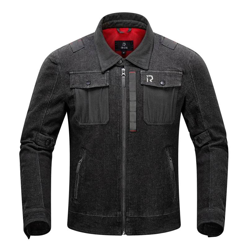 BORLENI Motorradjacke Denim Herren Motorrad Jeansjacke mit CE-Protektoren Atmungsaktiver Panzerschutz Hochglanz Reflektierend für Frühling Sommer Herbst XL von BORLENI