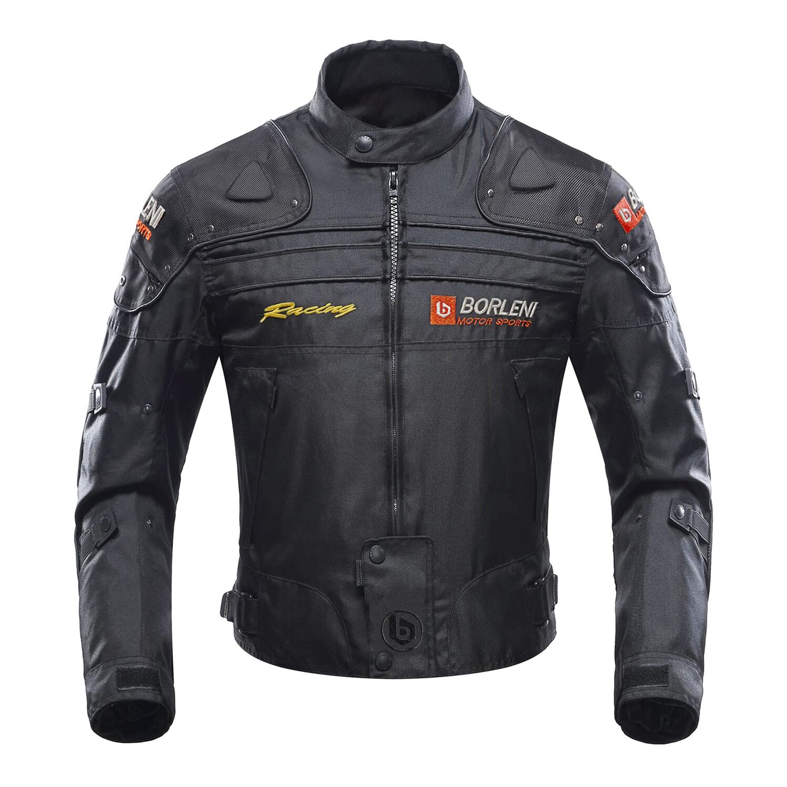 BORLENI Motorradjacke Herren Motorrad Jacke Winddicht mit Protektoren Protektoren Jacke Roller Biker Touren Damen Schwarz M von BORLENI