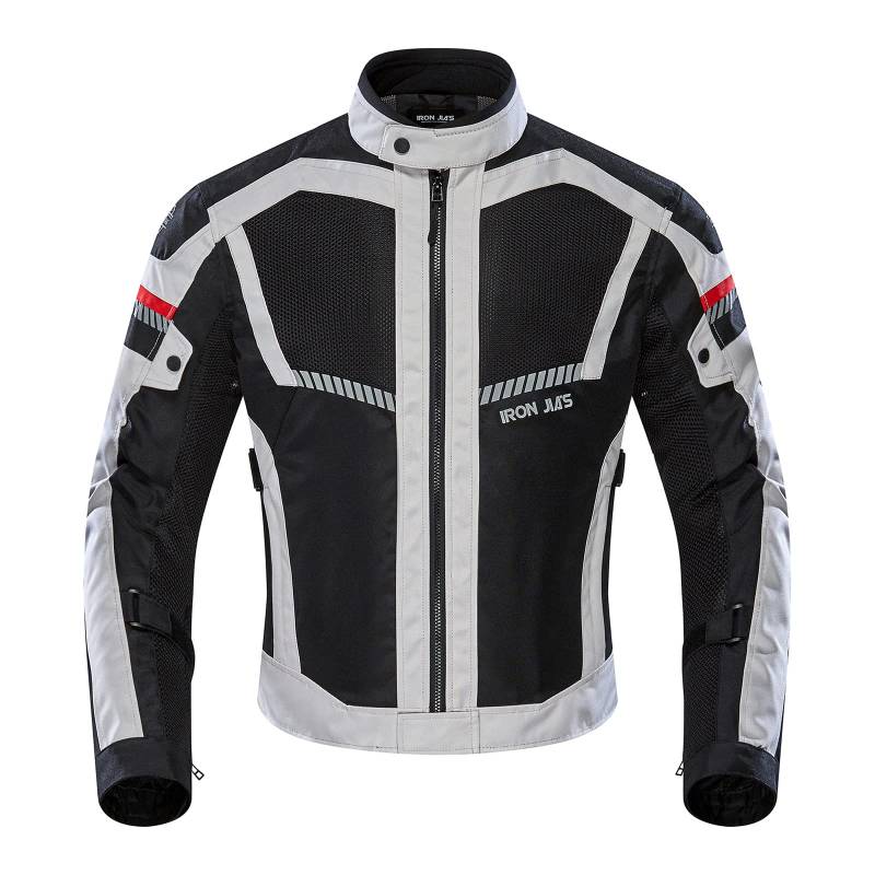 BORLENI Motorradjacke Sommer Herren Atmungsaktiver Panzerschutz Hochglanz Reflektierend Geeignet für Frühling Herbst von BORLENI