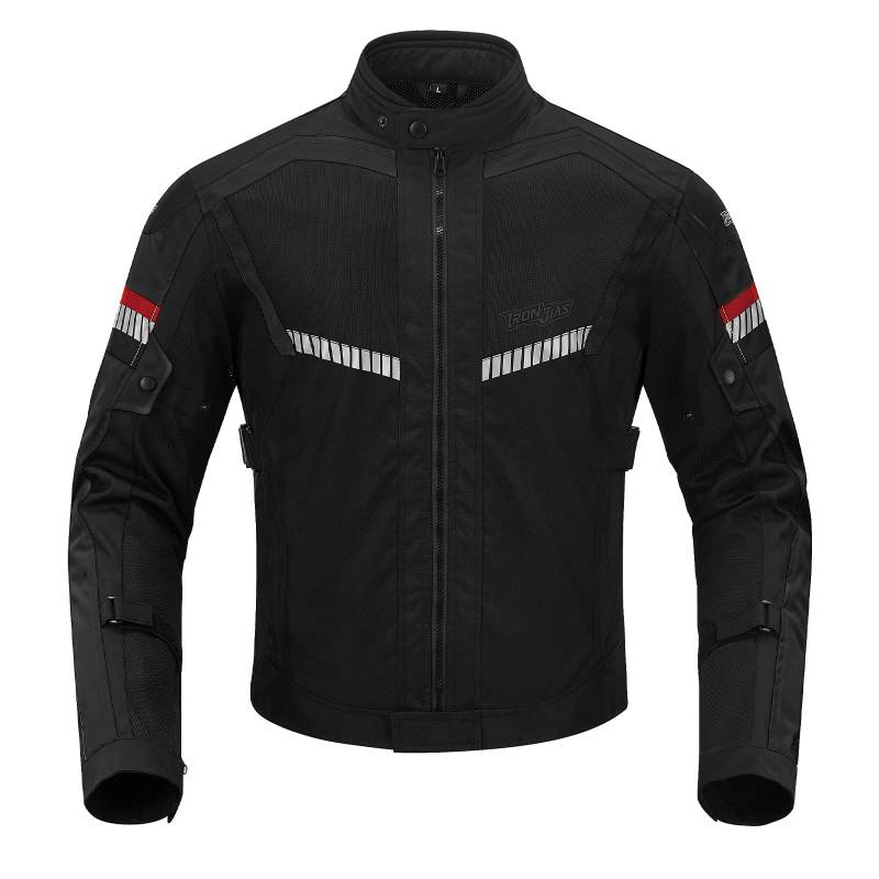 BORLENI Motorradjacke Sommer Herren Atmungsaktiver Panzerschutz Hochglanz Reflektierend M von BORLENI