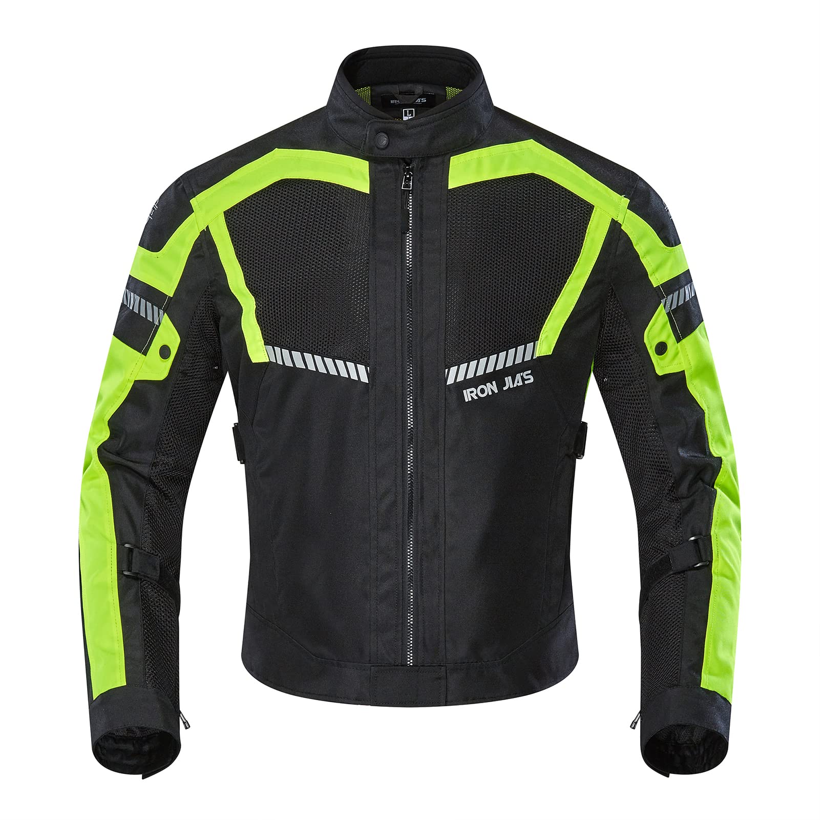 BORLENI Motorradjacke Sommer Herren Motorrad jacken Atmungsaktiver Panzerschutz Hochglanz Reflektierend Grün M von BORLENI