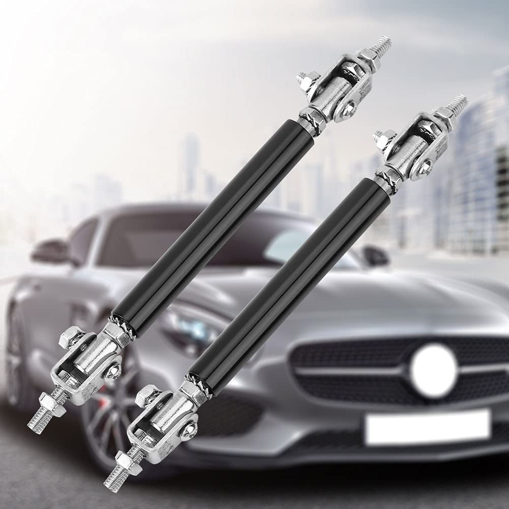 BOROCO 2 Stück 75 Mm Auto-Stoßstangenschutz Lip Rod Splitter Strut Tie Bar Support Vorne Hinten Universal (Schwarz) von BOROCO