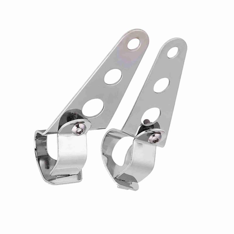 BOROCO 2 Stück Motorrad-Scheinwerferhalterungen Gabel Racer 28 Mm-34 Mm Passend für (Silber) von BOROCO