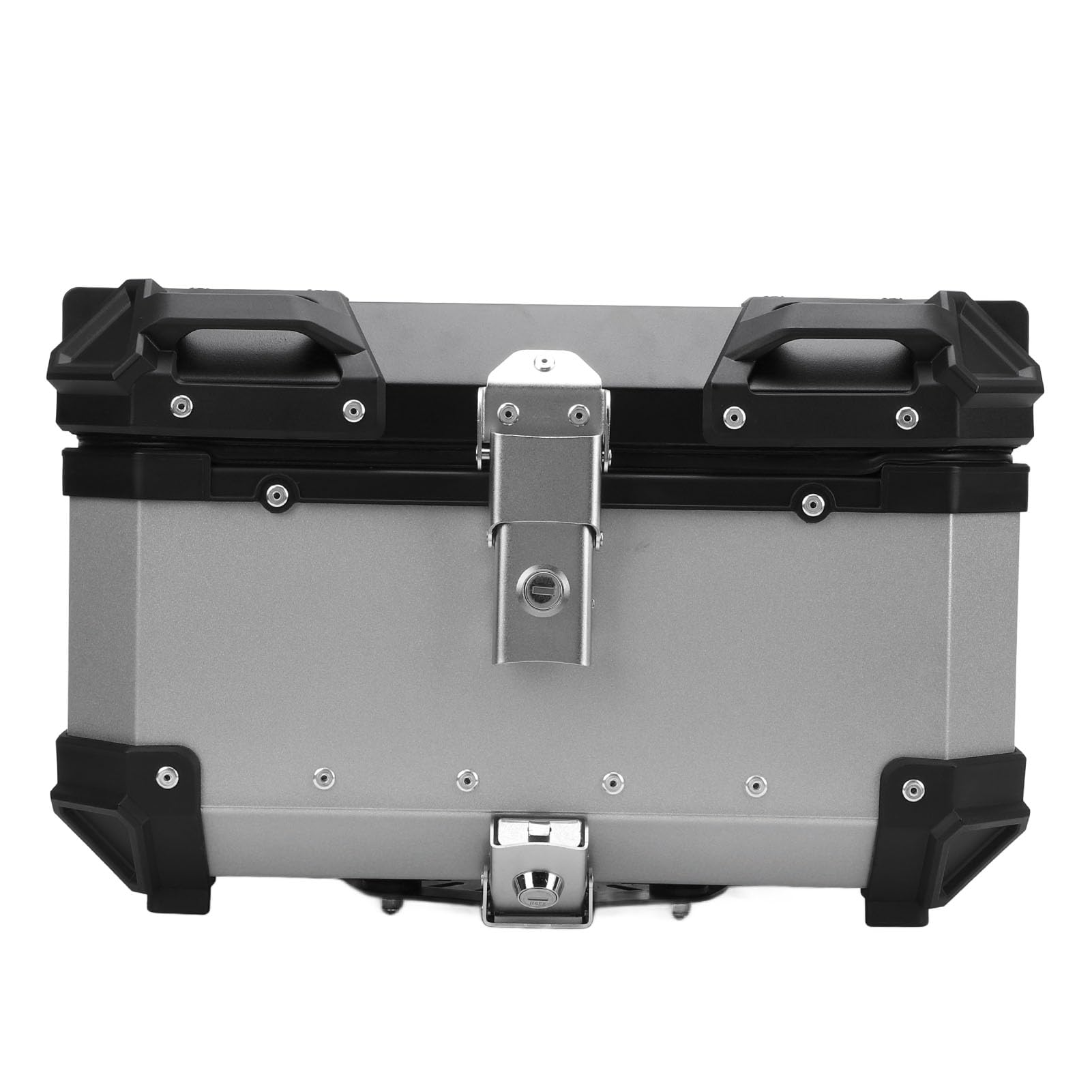 BOROCO 32L Motorrad-Topcase mit Sicherheitsverschluss, Schnellverschluss, Universelle Passform, Wasserabweisendes Motorrad-Kofferraum-Gepäck-Topcase (Silber) von BOROCO