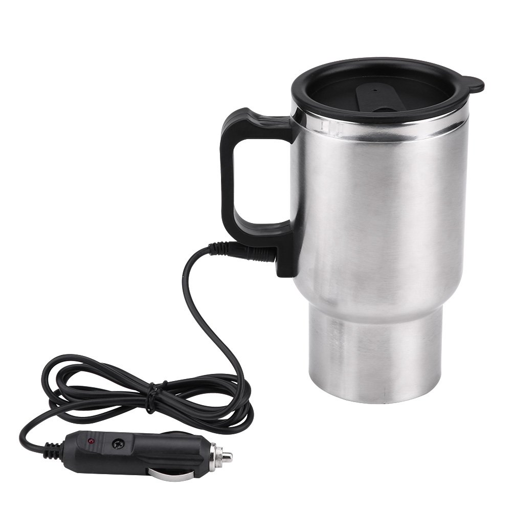 BOROCO Elektrische Heiztasse 12V 450ml Edelstahl Reise Kaffee Tee Tasse Tasse für Autozubehör von BOROCO