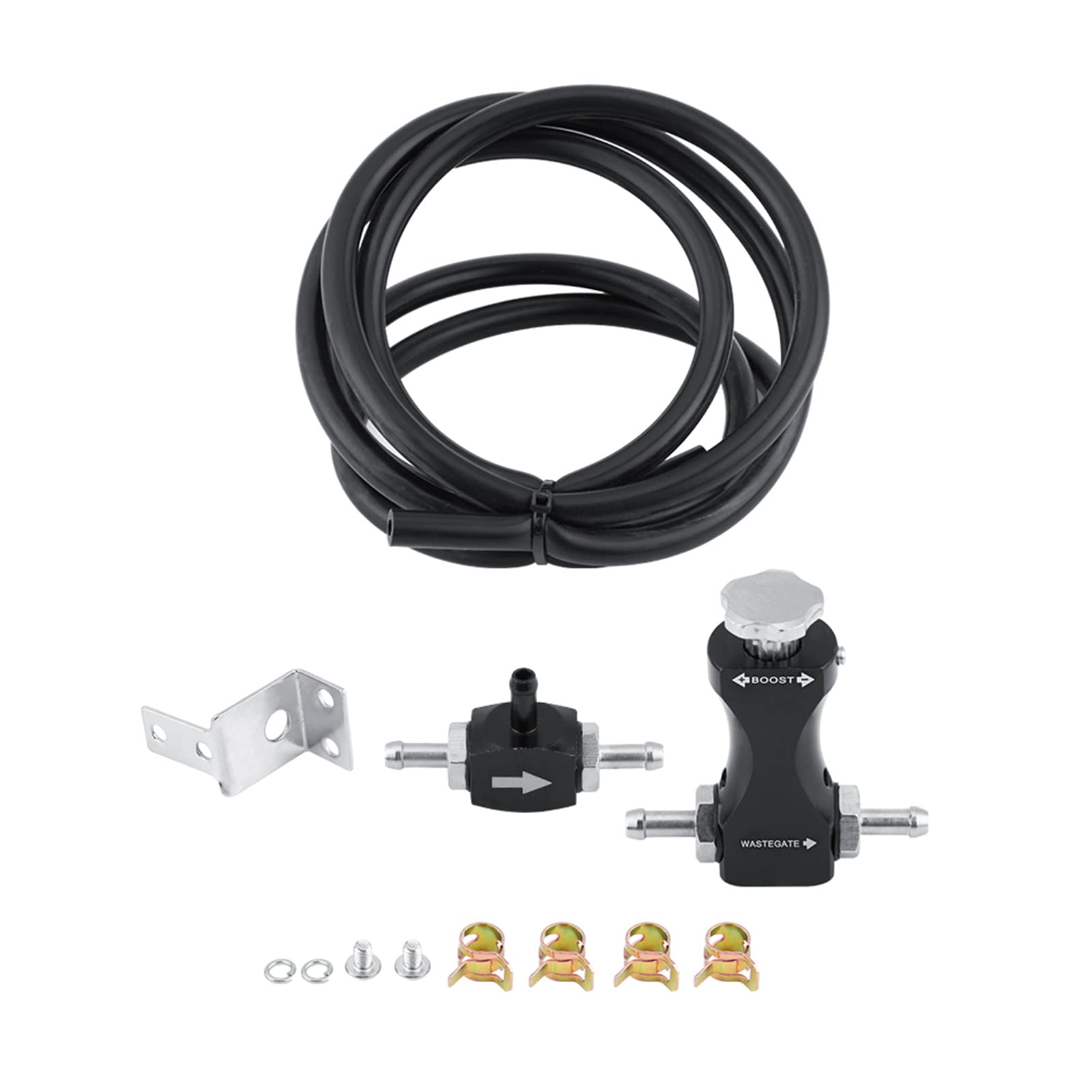 BOROCO Manual Boost Controller Kit, Einstellbares Bilaterales Turbo-T-Entlüftungsventil, Universal Dampfrad Boost Controller für Benzinmotoren mit Turbolader von BOROCO