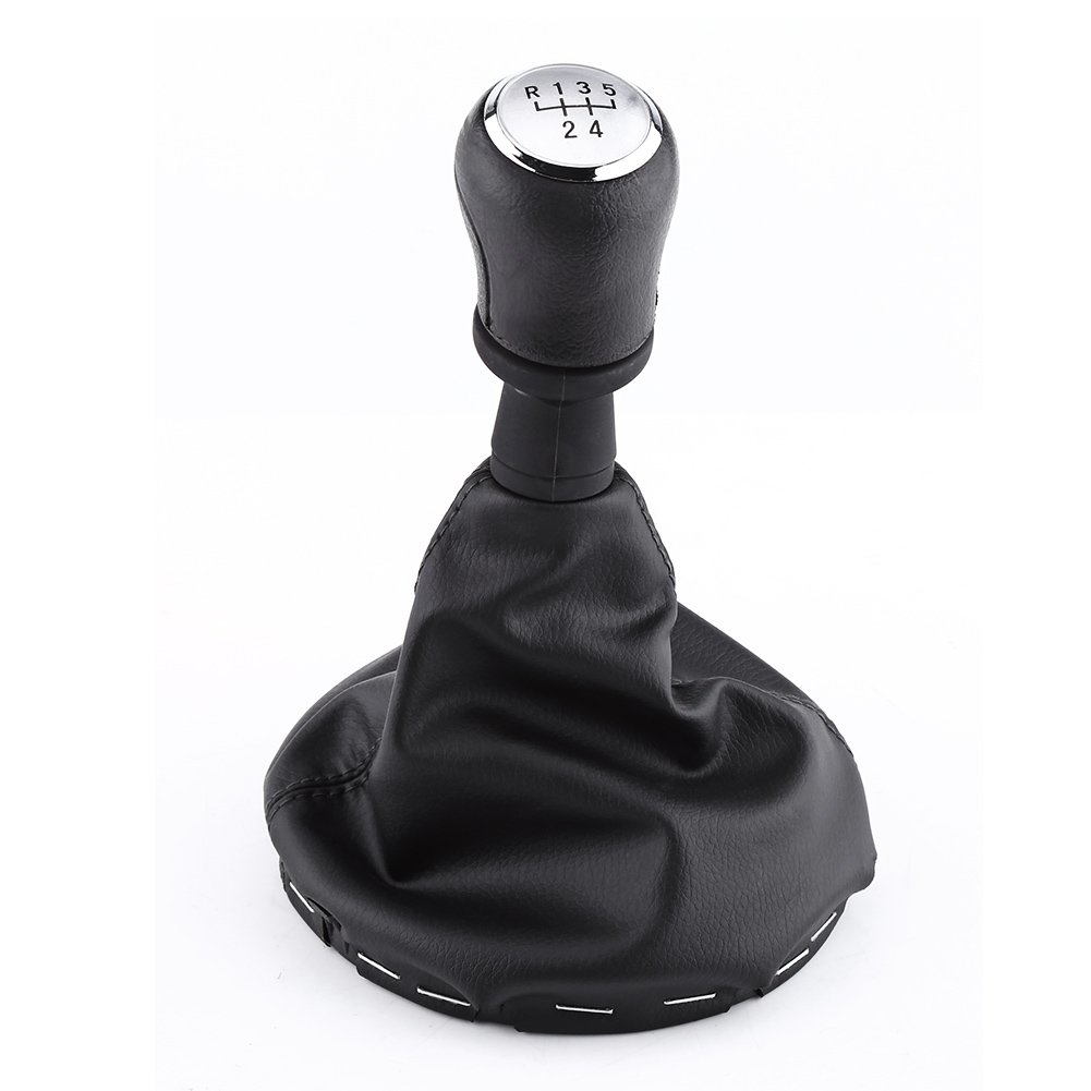 BOROCO Schaltknauf Schalthebelmanschette, 5 Gang Gear Knob Gaiter Boot Gearstick Schaltmanschettenmanschettensatz mit Schalthebelkopf für VW T5 / T6 2003–2011 von BOROCO