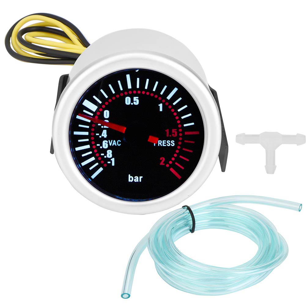 BOROCO Turbo Ladedruckanzeige PSI Gauge, 2" Auto Universal 12V LED Digital Front Turbo Ladedruckanzeige Meter Kit von BOROCO