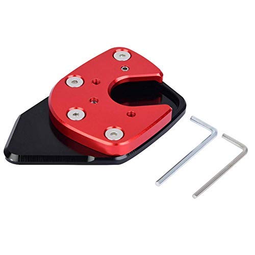 Broco Stützplatte Fuß Seitenständer Vergrößern Extension Pad Motorradständer Seitenständer Extension Foot Pad Stützplatte für H-onda NC750X/X-ADV 17-19(rot) von Broco