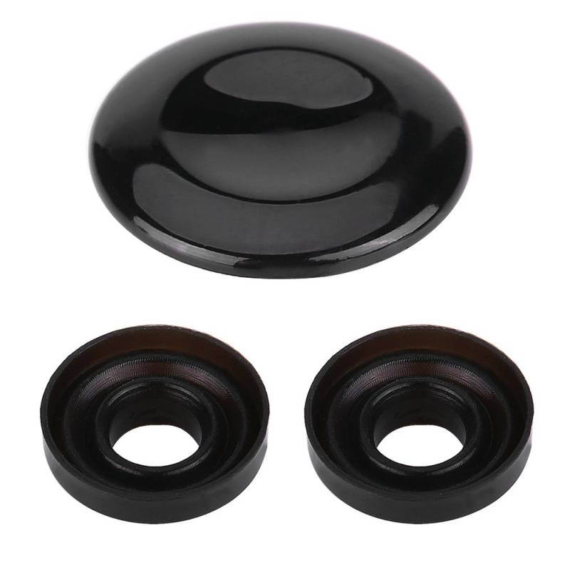 Joystick Center Button Cover Joystick Knopfabdeckung Reparatursatz MMI Knopf Reparatursatz mit 2 Dichtungsringen Kompatibel für A4 A5 A6 Q5 Q7 S5 S6(Schwarz gebacken) von BOROCO