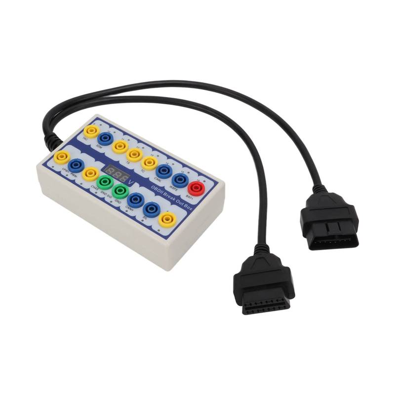 OBD2-Breakout-Anschluss, BOROCO OBDII-Breakout-Box OBD2-Protokoll-Detektor mit Diagnosekabel Universal für OBD-Leitungssignalübertragung im Auto von BOROCO