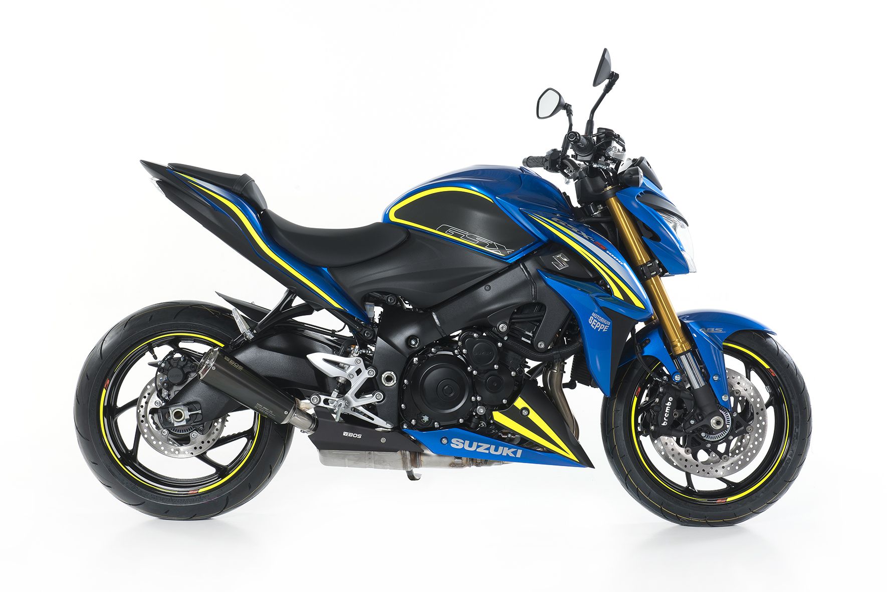 Sport Auspuff BOS Carbon Steel Ssec RR Suzuki GSX-S 1000 Bj. 2015-2020 EURO-4 +ABE von BOS