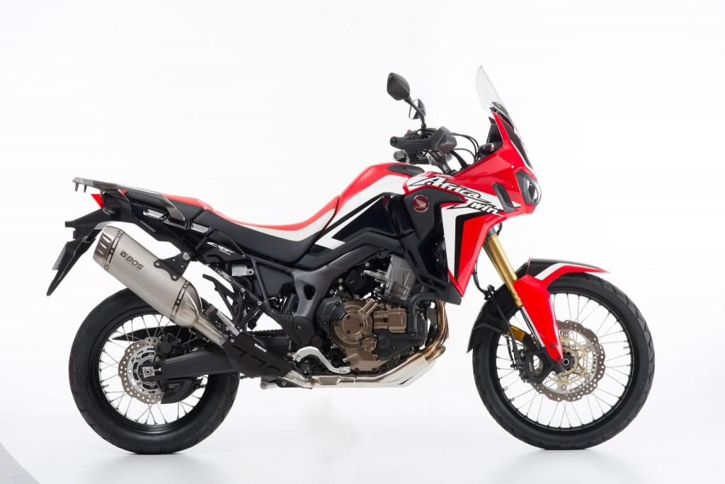 Sport Auspuff BOS Desert Fox Edelstahl matt Honda CRF 1000 L Africa Twin Bj. 2016-2017 EURO-4 +ABE von BOS