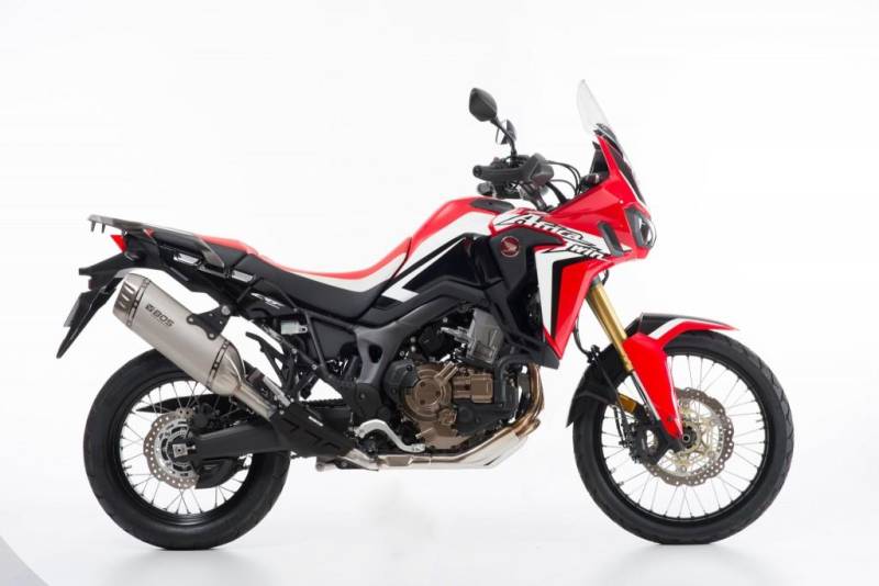 Sport Auspuff BOS Desert Fox Edelstahl matt Honda CRF 1000 L Africa Twin Bj. 2016-2017 EURO-4 +ABE von BOS