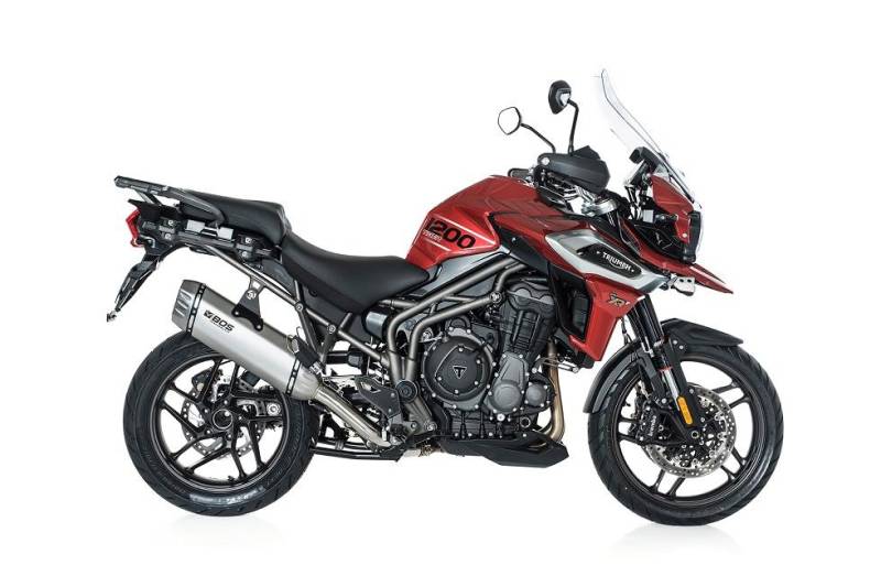 Sport Auspuff BOS Desert Fox Edelstahl matt Triumph Tiger 1200 Bj. 2018-2019 Typ: V301 +ABE von BOS