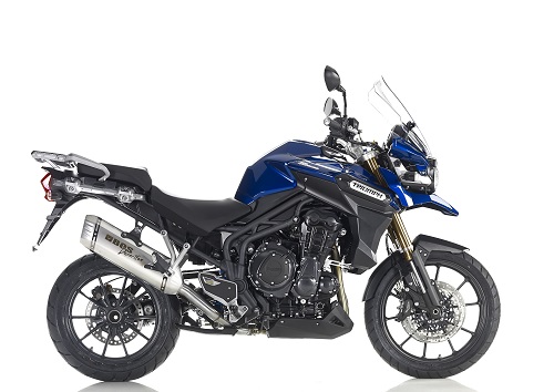 Sport Auspuff BOS Desert Fox Edelstahl matt Triumph Tiger Explorer Bj. 2012-2015 +ABE von BOS