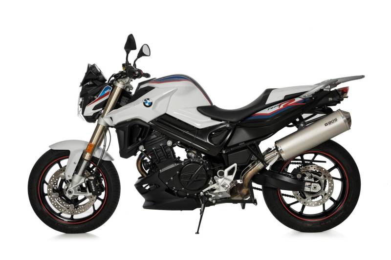 Sport Auspuff BOS Oval Edelstahl matt für BMW  F 800 R Bj. 2009-2016 EURO-3 mit ABE von BOS