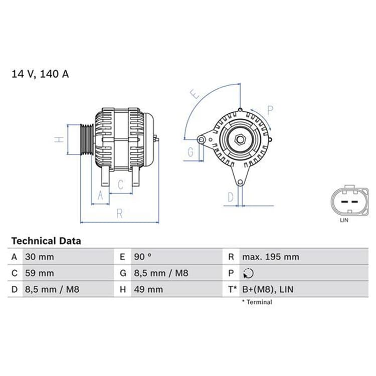 Bosch Generator Audi Seat Skoda VW von BOSCH