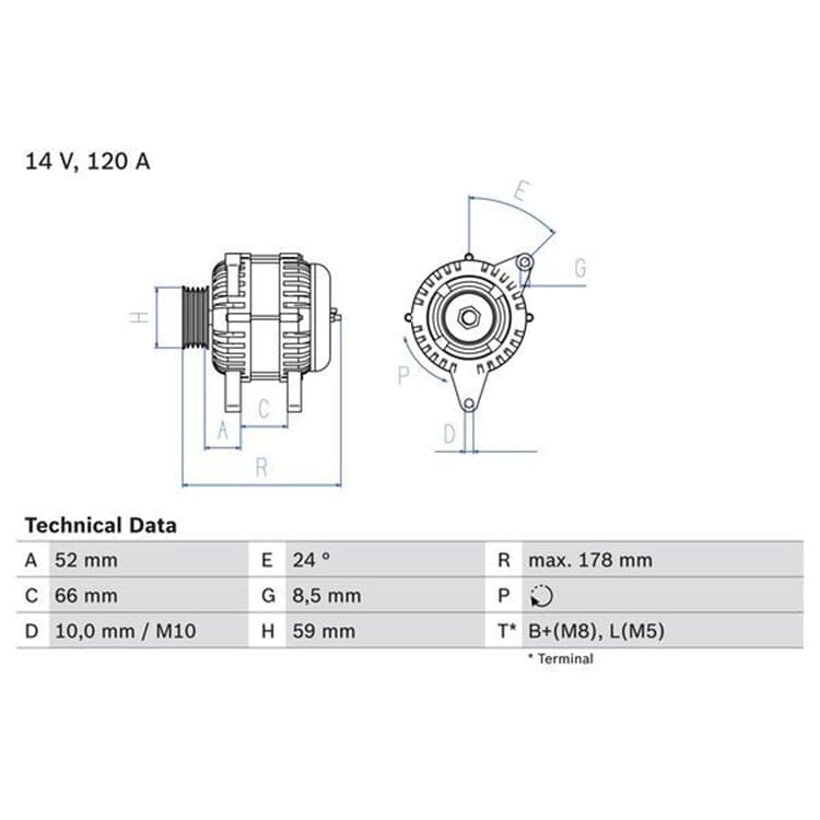 Bosch Generator Citroen Jumper Fiat Ducato Peugeot Boxer von BOSCH