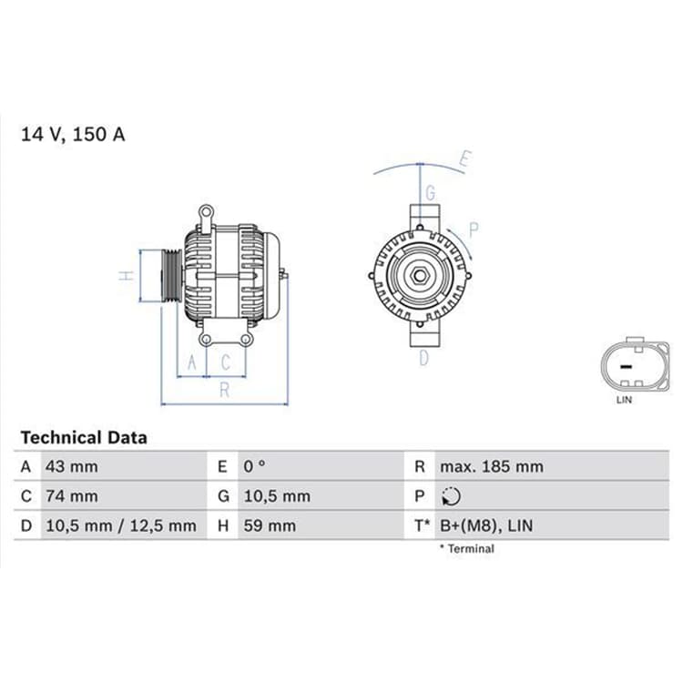 Bosch Generator Citroen Jumper Ford Tourneo Transit Peugeot Boxer von BOSCH