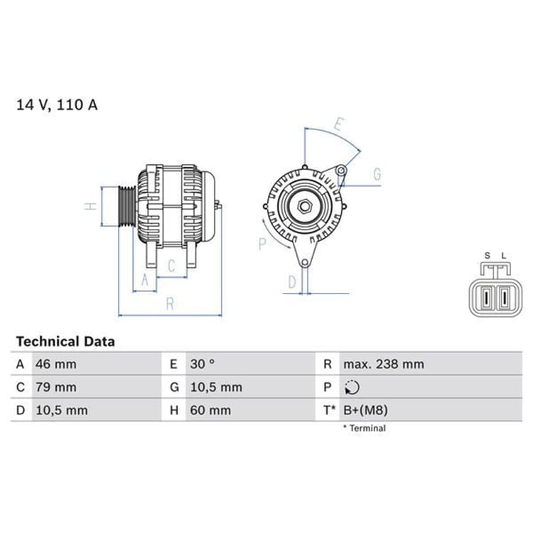 Bosch Generator Hyundai Terracan Kia Carnival von BOSCH