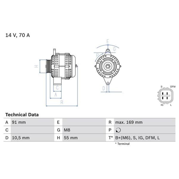 Bosch Generator Nissan Pixo Suzuki Alto von BOSCH