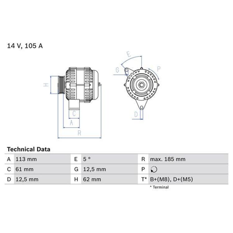 Bosch Generator Opel Astra Signum Vectra Zafira von BOSCH