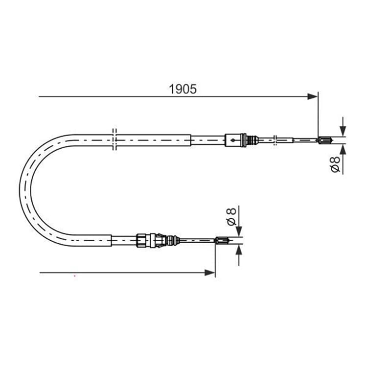 Bosch Handbremsseil hinten Peugeot 207 207/207+ von BOSCH