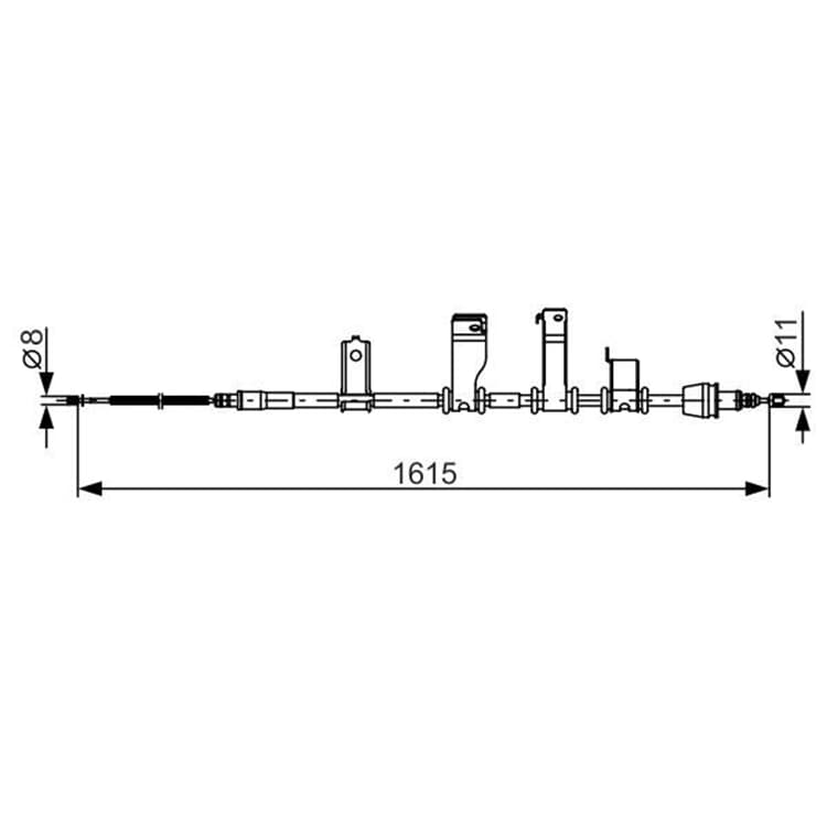 Bosch Handbremsseil hinten links Hyundai I20 von BOSCH