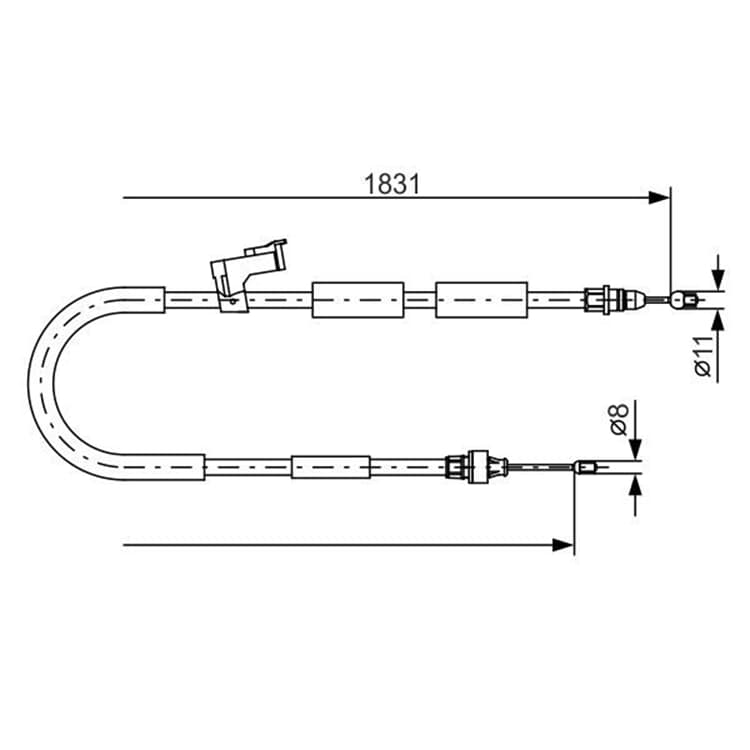 Bosch Handbremsseil hinten links Mazda 3 von BOSCH