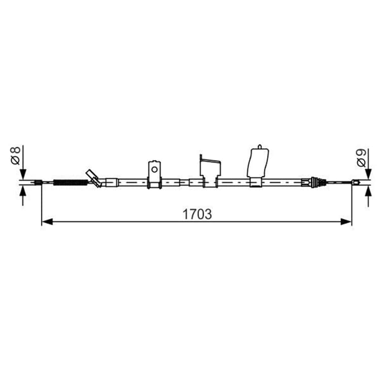 Bosch Handbremsseil hinten links Nissan Qashqai von BOSCH