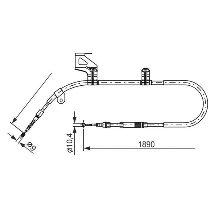 Bosch Handbremsseil hinten links VW Passat von BOSCH