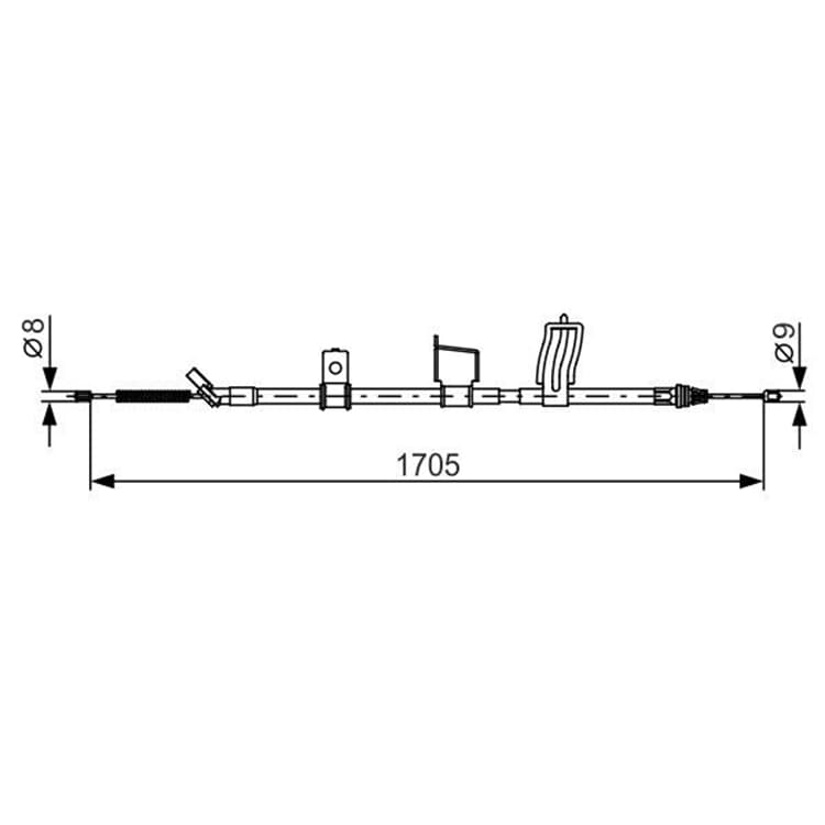 Bosch Handbremsseil hinten rechts Nissan Qashqai von BOSCH