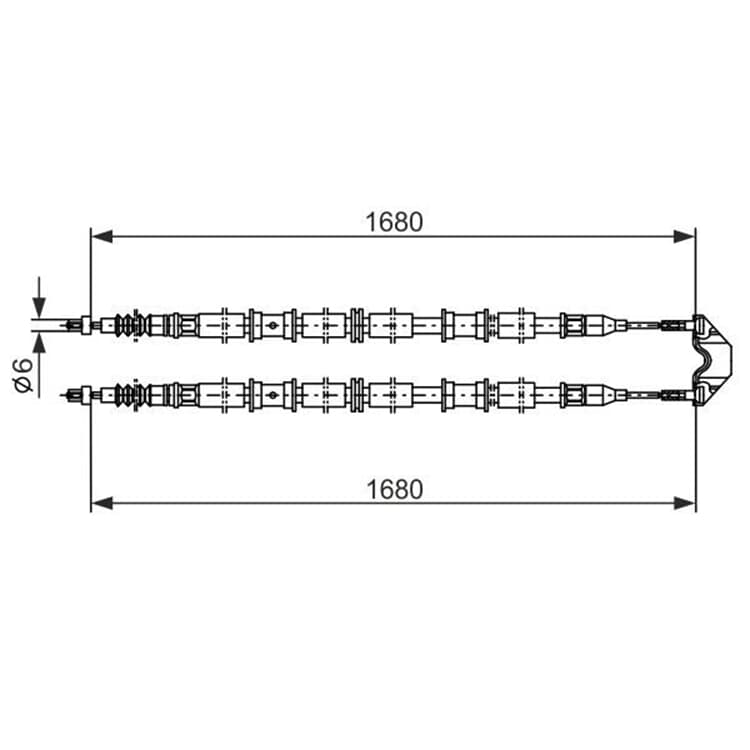 Bosch Handbremsseil hinten rechts Opel Zafira Saab 9000 von BOSCH