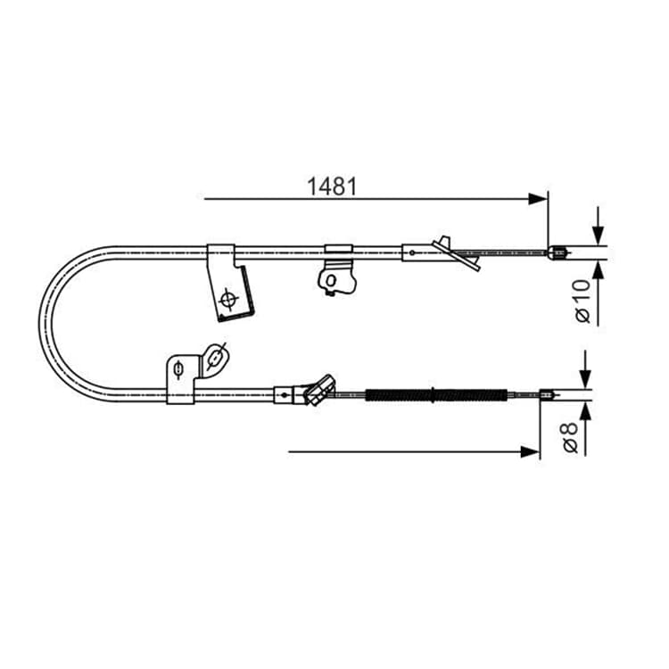 Bosch Handbremsseil hinten rechts Toyota Yaris von BOSCH