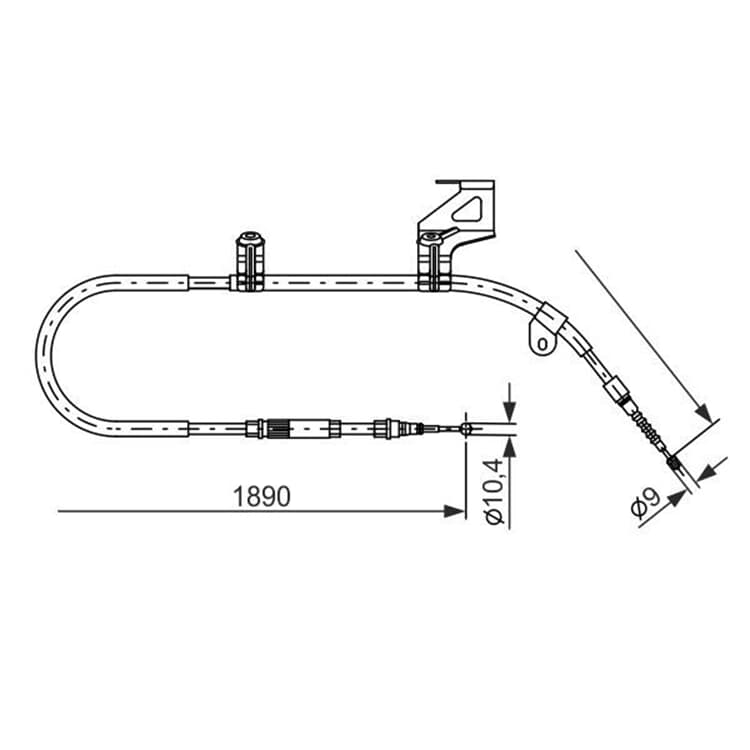 Bosch Handbremsseil hinten rechts VW Passat von BOSCH