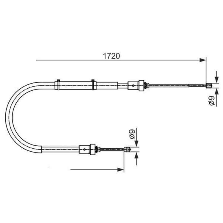 Bosch Handbremsseil hinten rechts links Dacia Duster von BOSCH