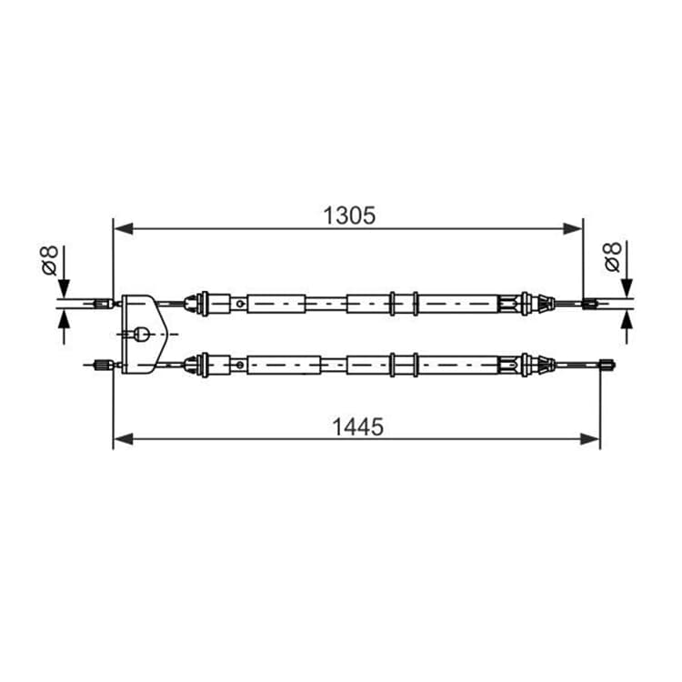 Bosch Handbremsseil mitte Ford Fiesta Fusion Mazda 2 von BOSCH