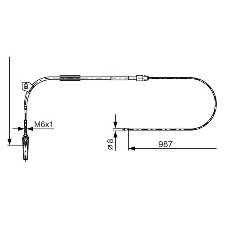 Bosch Handbremsseil vorne Mercedes A-Klasse von BOSCH