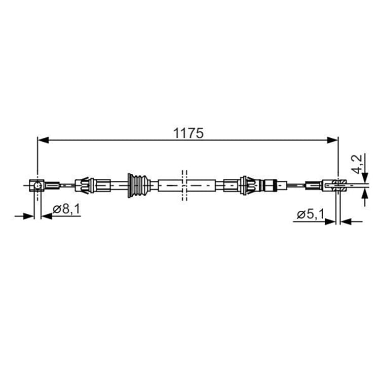 Bosch Handbremsseil vorne Nissan Interstar Opel Movano Renault Master von BOSCH