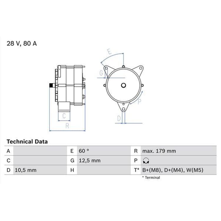 Bosch Lichtmaschine Mercedes Benz T2 / LN1 809 D 811 D 814 D von BOSCH