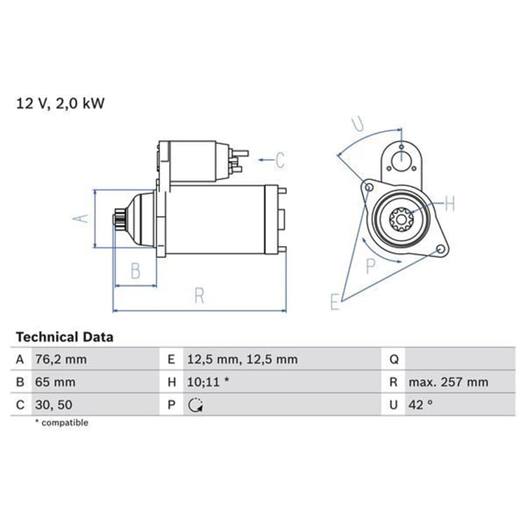 Bosch Starter Audi Ford Seat Skoda VW von BOSCH