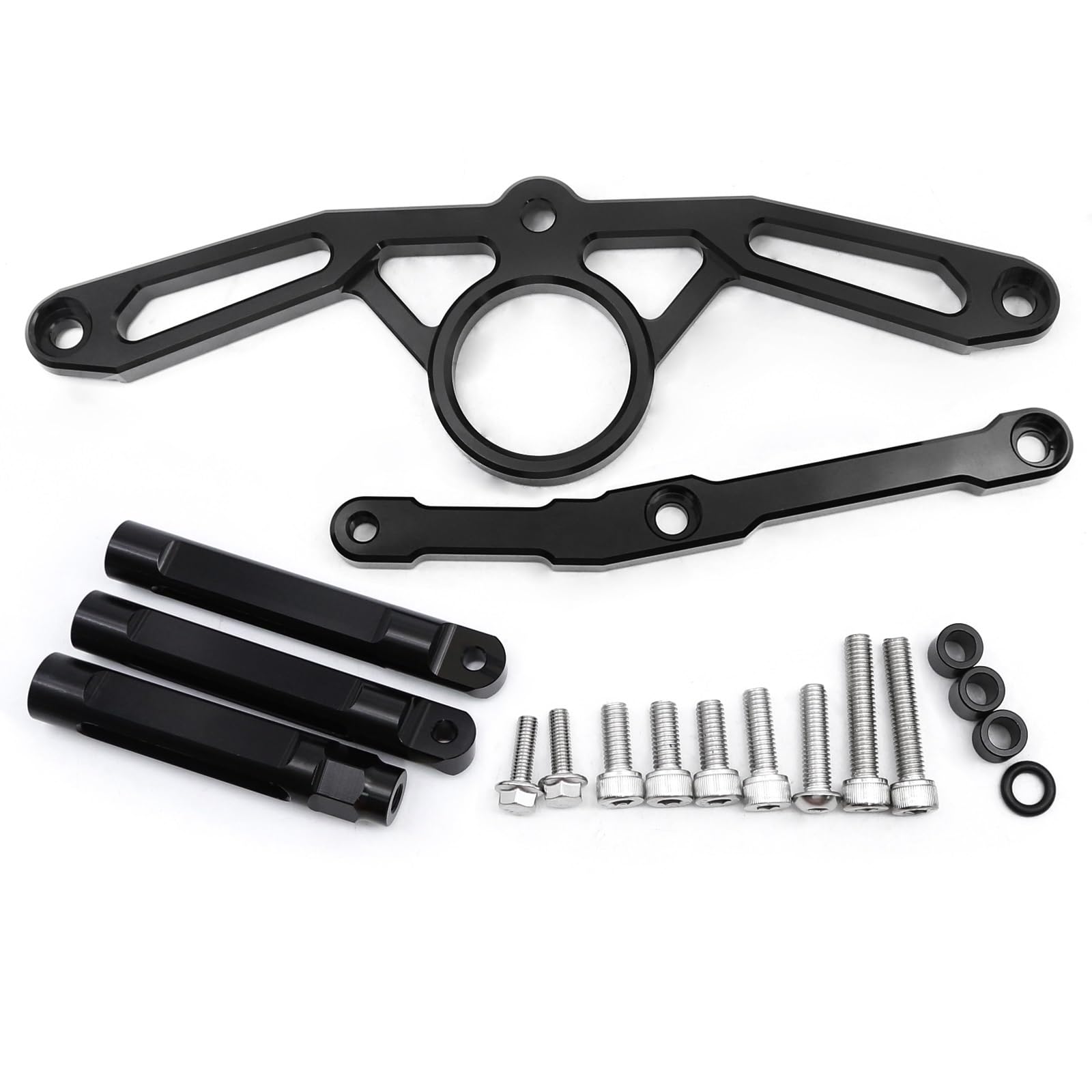 CNC Motorrad Stabilisator Lenkungsdämpfer Halterung Montagesatz Unterstützung FÜR Y┐amaha MT09 MT 09 MT-09 2021 2022 2023 Zubehör Motorrad Lenkungsdämpfer(Black Bracket) von BOSDF