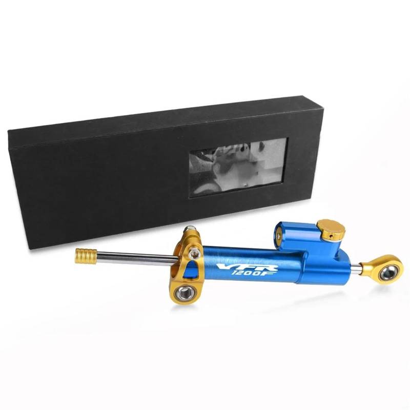 FÜR H┐ONDA VFR1200F VFR 1200 F VFR1200 F 2010 2011 CNC Universal Aluminium Motorrad Dämpfer Lenkung Stabilisieren Sicherheits Kontrolle Motorrad Lenkungsdämpfer(Gold-Blue) von BOSDF