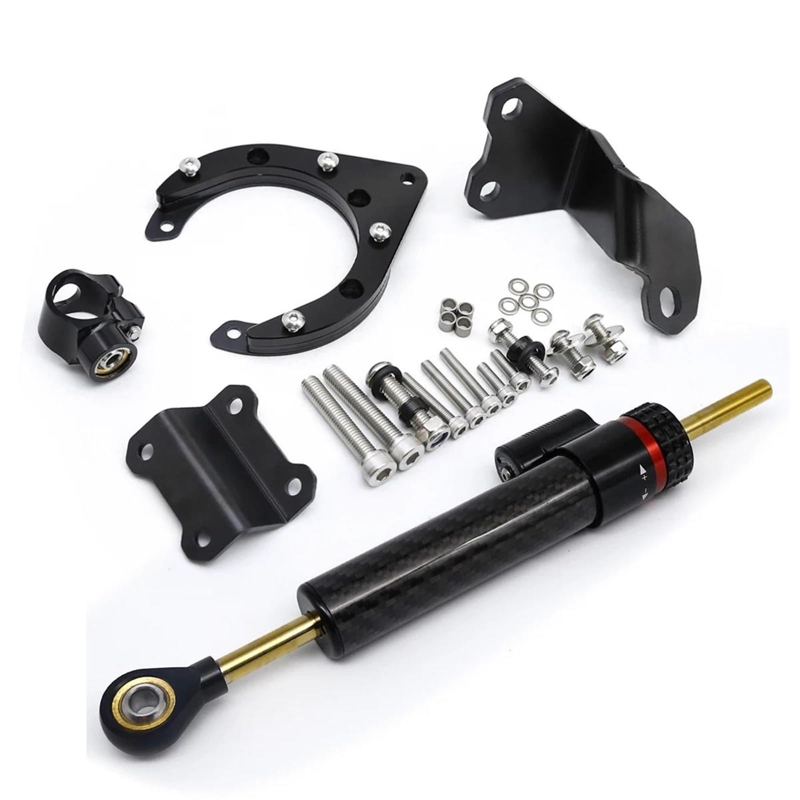 FÜR Y┐amaha MT-07 MT 07 MT07 FZ07 2020 2021 CNC Faser Carbon Lenkung Dämpfer Halterung Montage Unterstützung Kit Zubehör 2023 2022 Motorrad Lenkungsdämpfer(Damper n Bracket C) von BOSDF