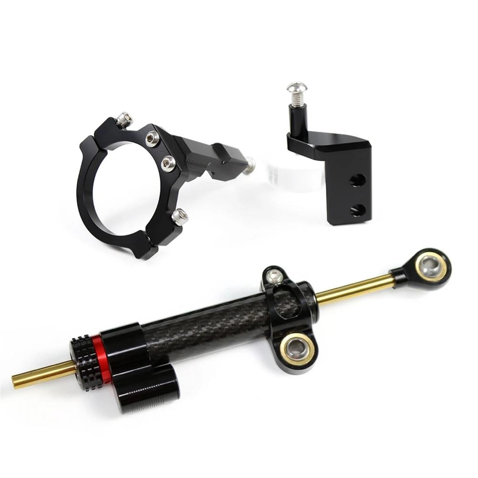 Für 450SR Motorrad Front Shock Dämpfung Titan Herrscher Basis Einstellbare Lenkung Stabilisator Lenkung Dämpfer Montage Halterung Motorrad Lenkungsdämpfer(Black) von BOSDF