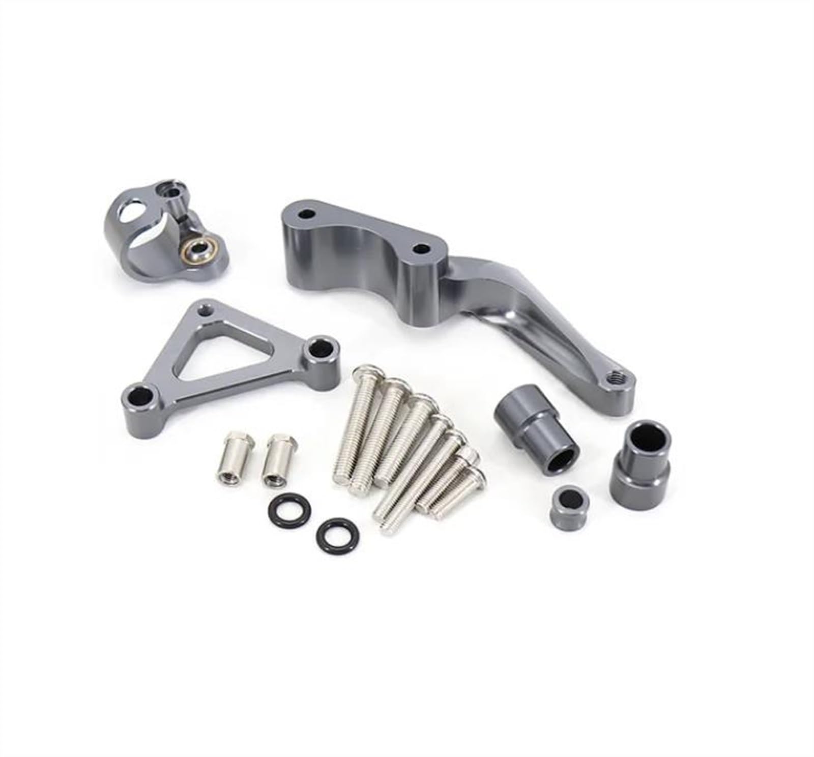 Für D┐UCATI 696 796 795 Motorradzubehör CNC 6061-T6 Aluminium Lenkungsdämpfer Stabilisator & Halterung Motorrad Lenkungsdämpfer(Gray) von BOSDF